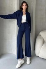 Trening Dama Nanda Bleumarin din Bumbac - imagine 3