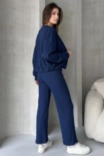 Trening Dama Nanda Bleumarin din Bumbac - imagine 2