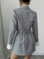 Compleu cu Fusta Scurta Miriam Alb cu Negru ( fara camasa ) - imagine 2