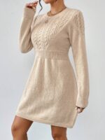 Rochie Scurta Tricotata Miruna Crem