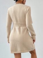 Rochie Scurta Tricotata Miruna Crem - imagine 2