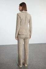 Compleu Tricotat cu Pantalon Maren Bej - imagine 2