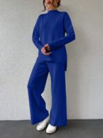 Compleu Tricotat cu Pantalon Carolina Albastru - imagine 3