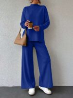Compleu Tricotat cu Pantalon Carolina Albastru