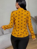 Bluza Dama Monna Galbena cu Inimioare Negre - imagine 2