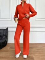 Compleu Tricotat cu Pantalon Astra Portocaliu