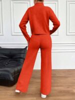 Compleu Tricotat cu Pantalon Astra Portocaliu - imagine 2