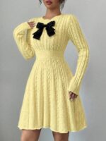 Rochie Scurta Tricotata Melany Galbena