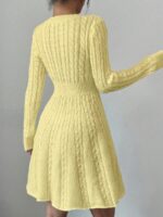 Rochie Scurta Tricotata Melany Galbena - imagine 2