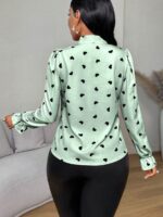Bluza Dama Monna Vernil cu Inimioare Negre - imagine 2