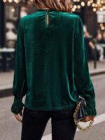 Bluza Dama Hindi Verde din Catifea - imagine 2