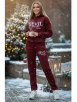 Trening vătuit format din bluza si pantalon Devil Grena - imagine 3