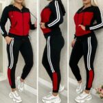 Trening format din bluza si pantalon Rostina Negru cu Rosu - imagine 3