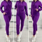 Trening format din bluza si pantalon Eleonira Mov - imagine 3