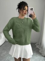 Pulover Tricotat Livia Kaki