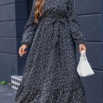 Rochie Midi Irene Neagra cu Buline Albe - imagine 3