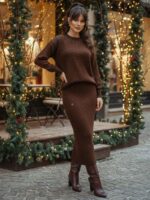 Compleu Tricotat format din Rochie fara Maneci si Bluza Gianna Maro