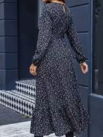 Rochie Midi Irene Neagra cu Buline Albe - imagine 2