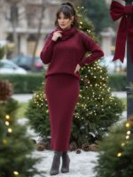 Compleu Tricotat format din Rochie fara Maneci si Bluza Gianna Grena - imagine 3
