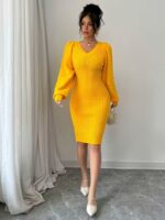 Rochie Midi Tricotata Deborah Galbena - imagine 5