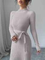 Rochie Midi Tricotata Kathia Gri - imagine 5