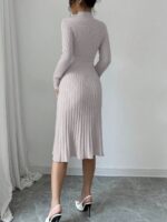 Rochie Midi Tricotata Kathia Gri - imagine 2