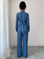 Compleu cu Pantalon Otilia Albastru - imagine 2