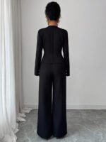 Compleu cu Pantalon Patricia Negru - imagine 2