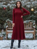 Rochie Midi Tricotata Jesica Grena - imagine 3