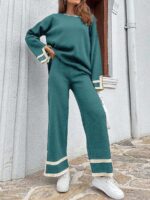 Compleu Tricotat cu Pantalon Santina Verde Menta