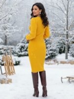 Rochie Midi Tricotata Deborah Galbena - imagine 4