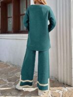 Compleu Tricotat cu Pantalon Santina Verde Menta - imagine 2