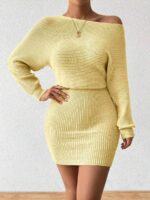 Rochie Scurta Tricotata Samira Galbena