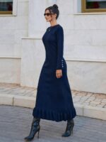 Rochie Lunga Vialy Bleumarin - imagine 3