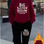 Trening Dama Brenda format din Pantalon Negru si Bluza Grena - imagine 2