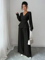 Compleu cu Pantalon Estera Negru - imagine 3