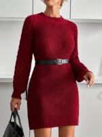 Rochie Scurta Tricotata Kadia Grena