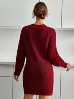 Rochie Scurta Tricotata Kadia Grena - imagine 2