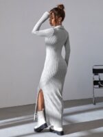 Rochie Lunga Selin Gri - imagine 2