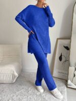 Compleu cu Pantalon Tosca Albastru din Bumbac - imagine 3