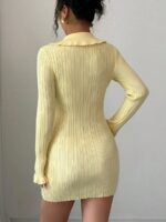 Rochie Scurta Tricotata Polina Galbena - imagine 2