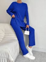 Compleu cu Pantalon Tosca Albastru din Bumbac