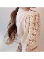 Bluza Dama Badiah Crem din Bumbac - imagine 2