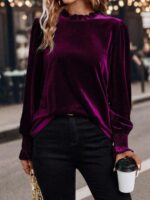 Bluza Dama Hindi Violet din Catifea