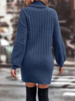 Rochie Scurta Tricotata Cenna Bleumarin - imagine 2