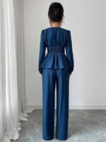 Compleu cu Pantalon Veronica Albastru - imagine 2