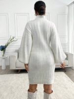 Rochie Scurta Tricotata Corsina Alba - imagine 2