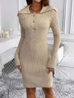 Rochie Tricotata Scurta Adena Crem