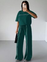 Compleu cu Pantalon Onur Verde din Bumbac - imagine 4