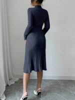 Rochie Midi Tricotata Sara Bleumarin - imagine 2